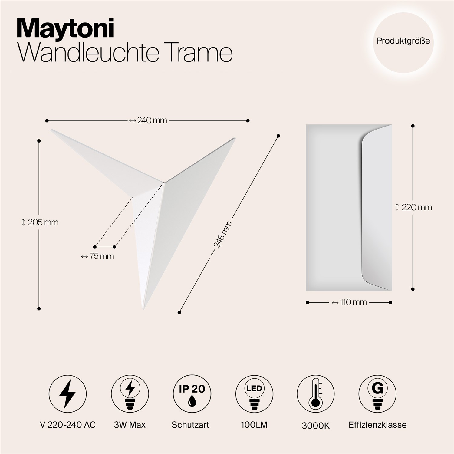 Maytoni Trame Настенный светильник (бра) 3000К C808WL-L3W