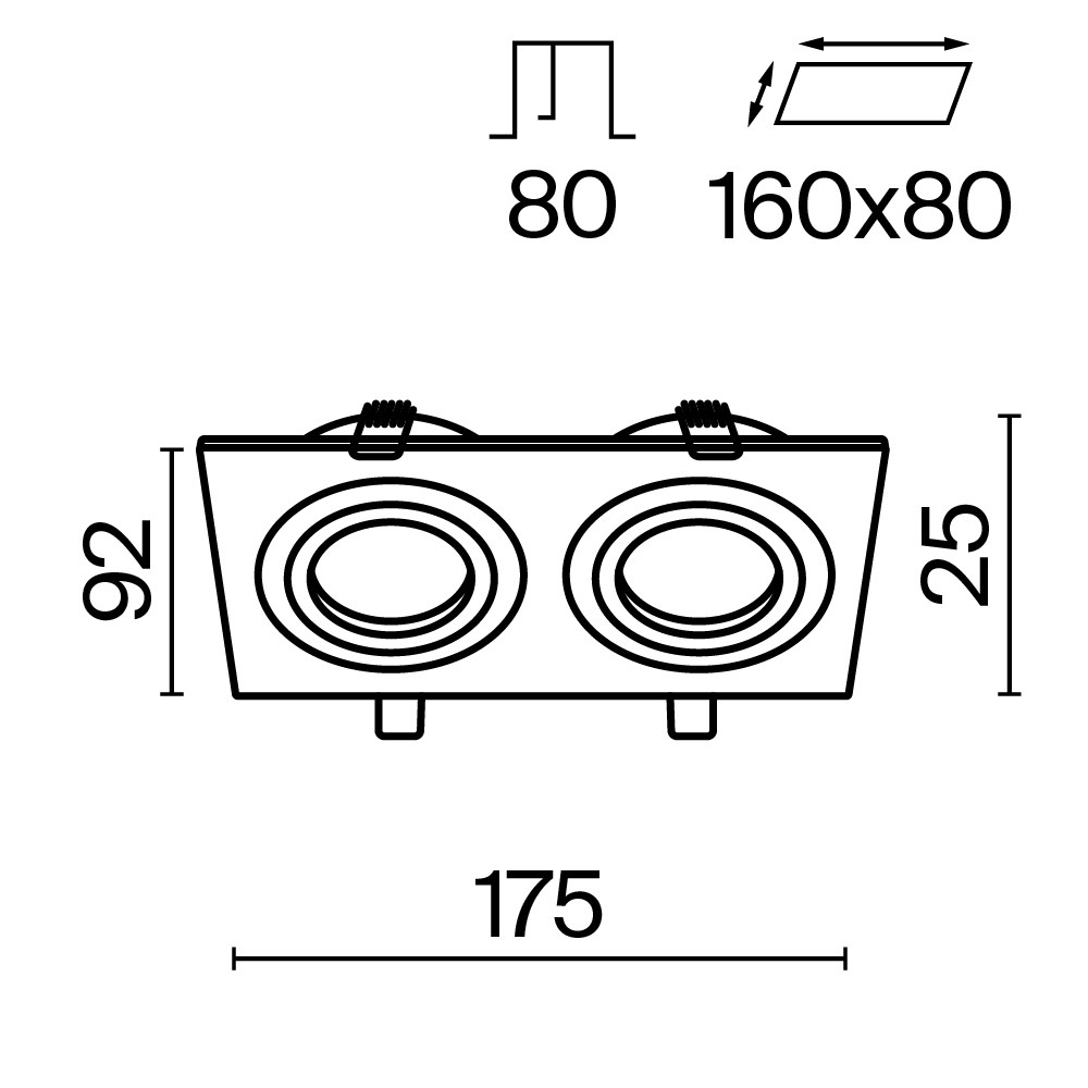 Встраиваемый светильник потолочный DL024-2-02W