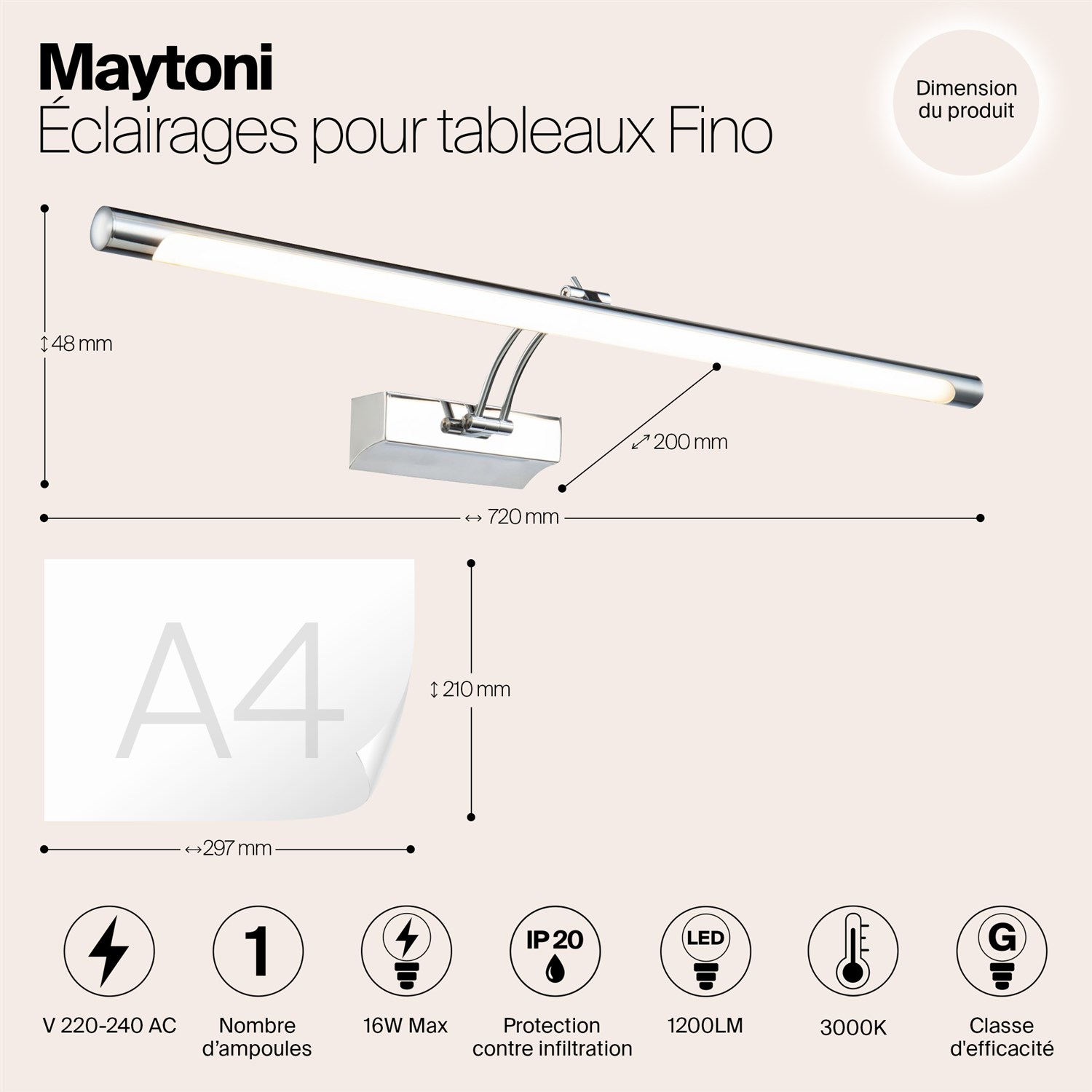 Maytoni Подсветка . Цвет арматуры Хром MIR003WL-L16CH