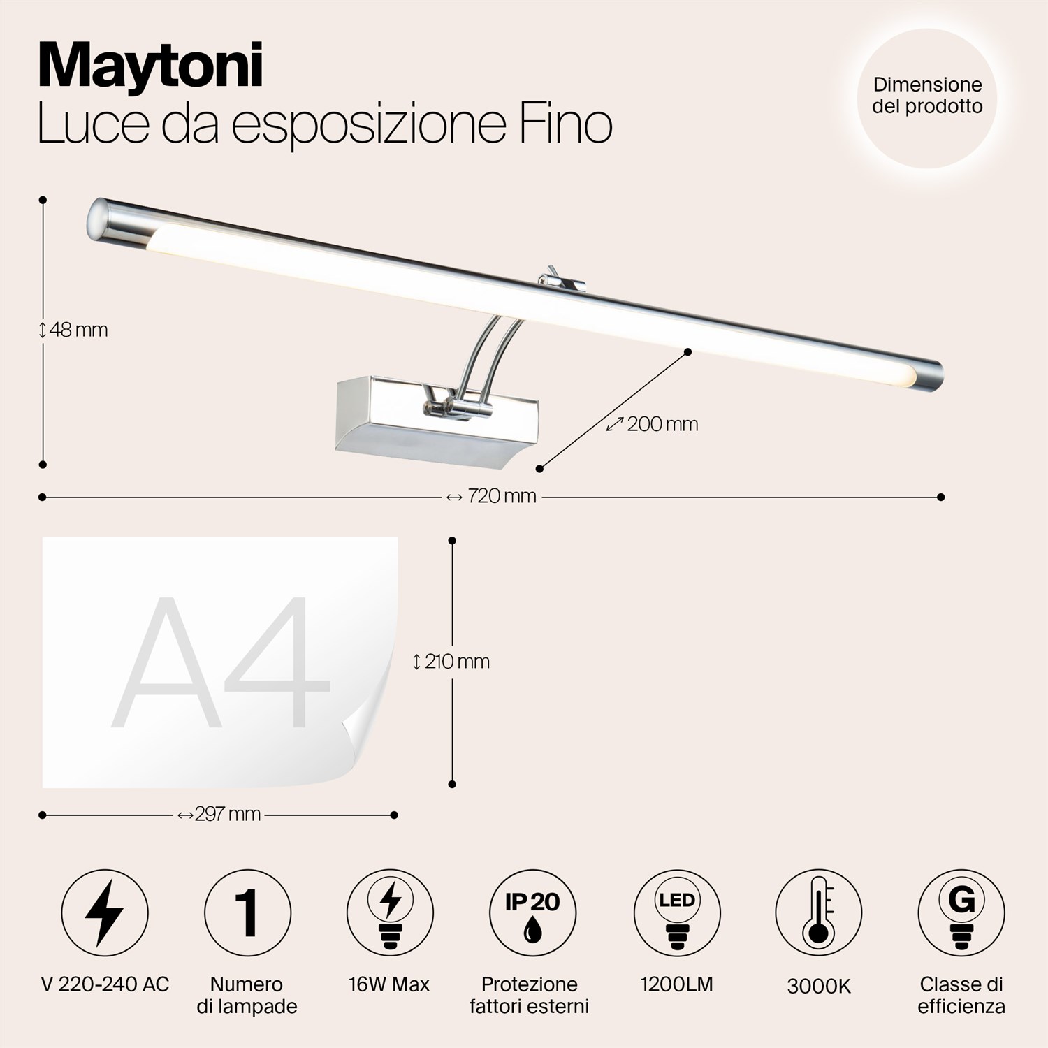 Maytoni Подсветка . Цвет арматуры Хром MIR003WL-L16CH