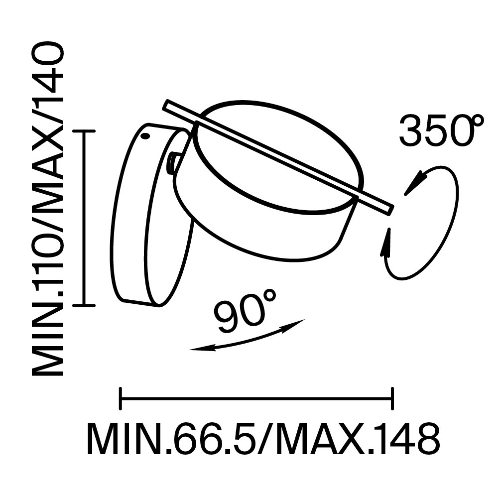 Maytoni Nuance Настенный светильник 10х6,6х14h, цвет: черный/латунь MOD180WL-L4B3K1