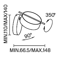 Maytoni Nuance Настенный светильник 10х6,6х14h, цвет: черный/латунь MOD180WL-L4B3K1