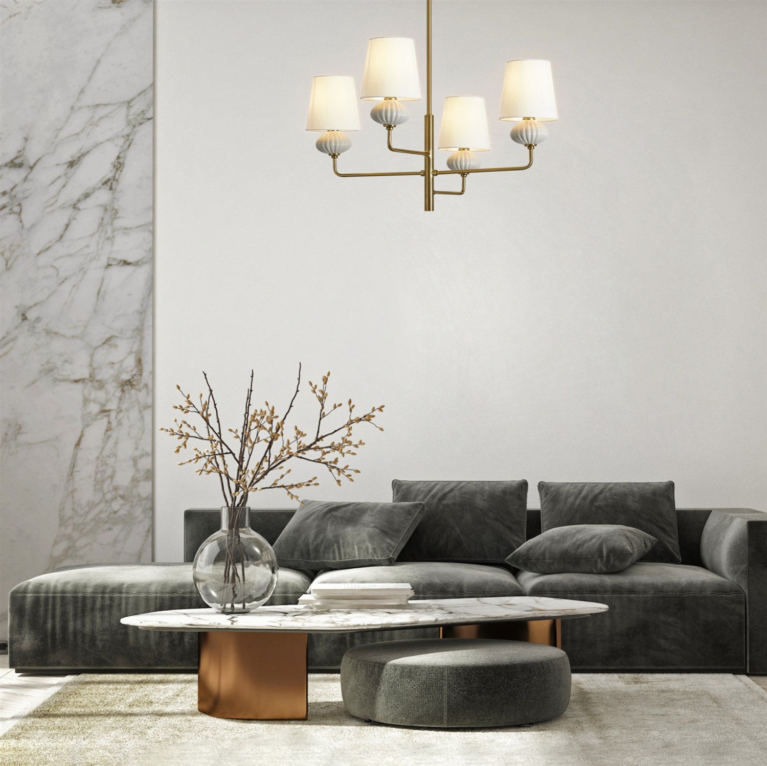 Freya Classic Ceramics Подвесной светильник цвет: латунь FR2029PL-06BS