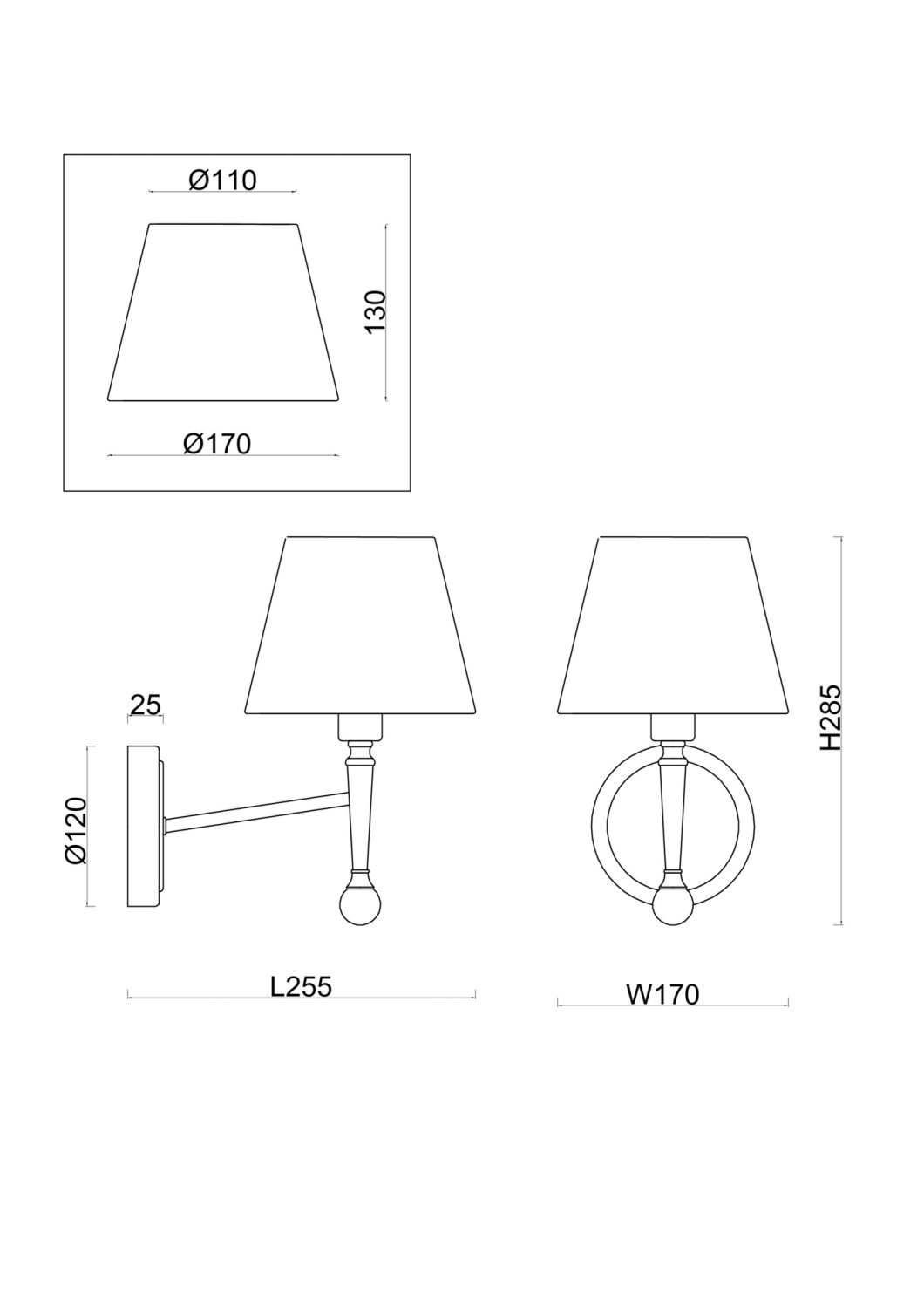 Freya Classic Rosemary Настенный светильник (бра) цвет: латунь FR5190WL-01BS