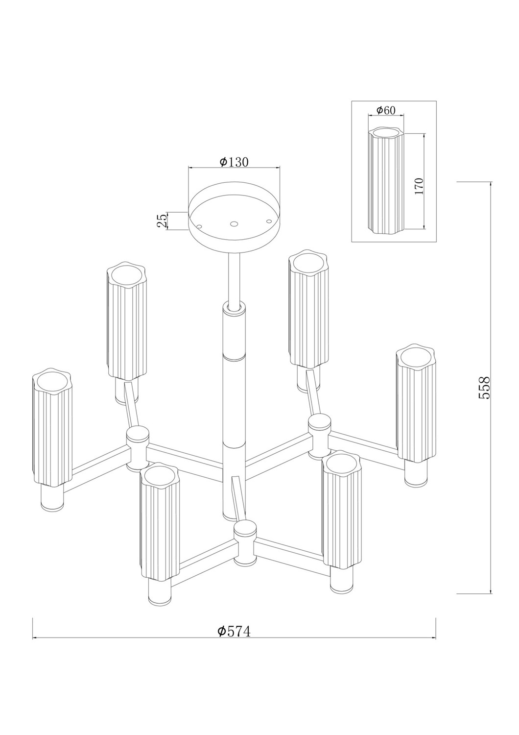 Freya Modern Ambra Люстра цвет: латунь FR5167PL-06BS