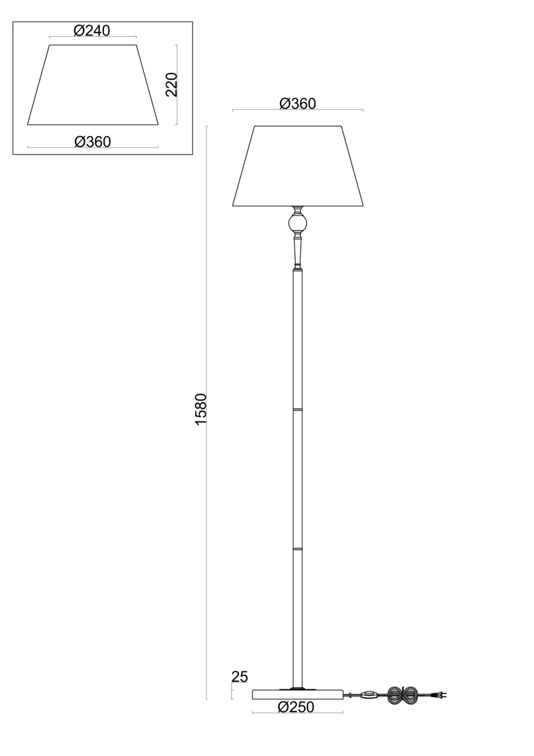 Freya Classic Rosemary Напольный светильник (торшер) цвет: латунь FR5190FL-01BS