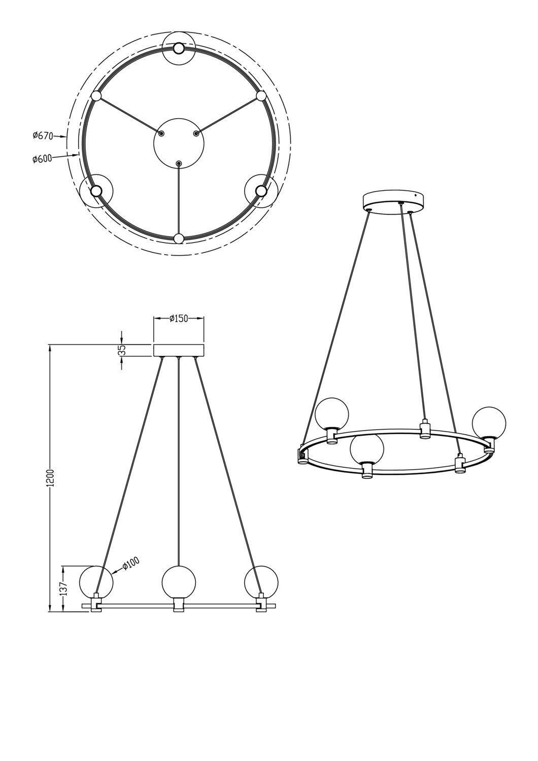 Freya LED Urban Подвесной светильник цвет: черный FR4005PL-03B