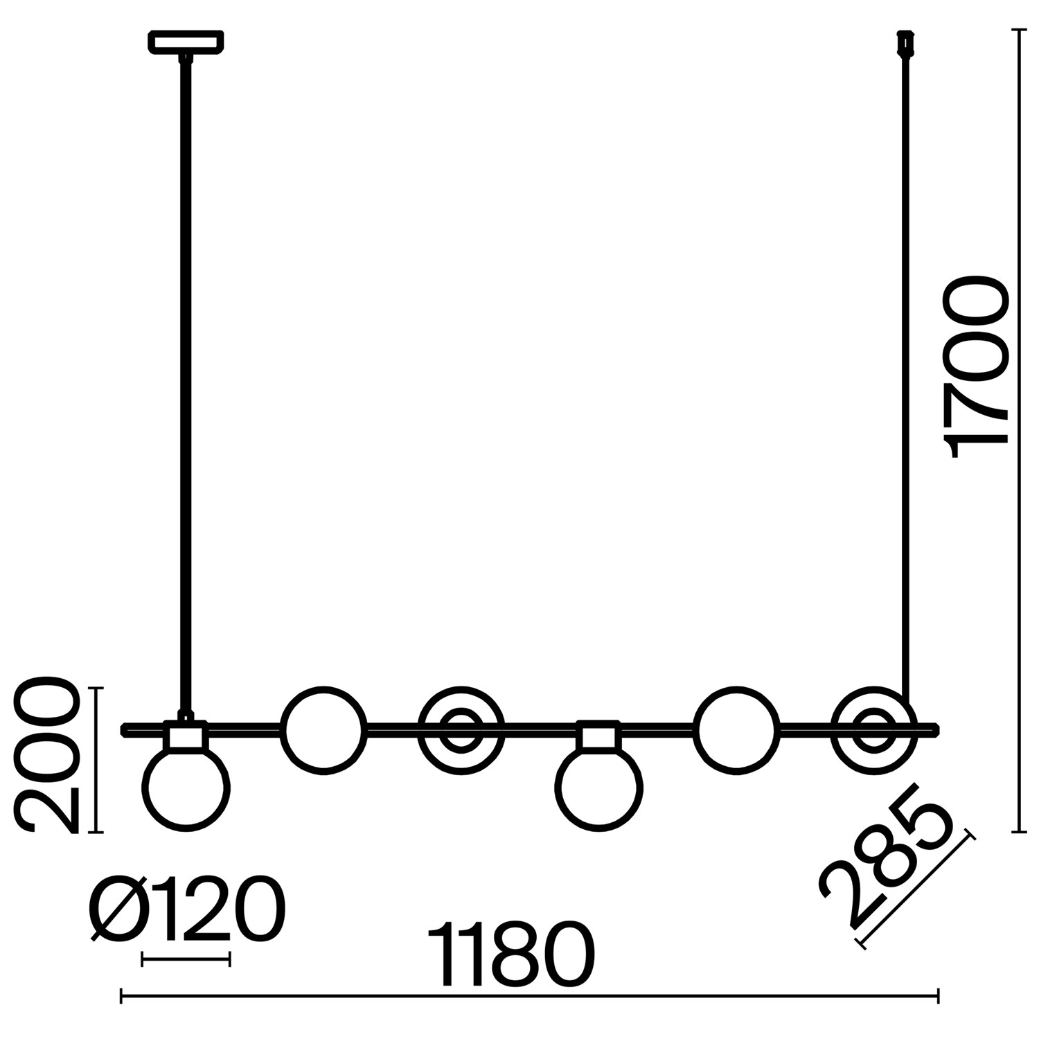 Freya Modern Gatsby Подвесной светильник цвет: черный FR5232PL-06B