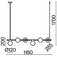 Freya Modern Gatsby Подвесной светильник цвет: черный FR5232PL-06B