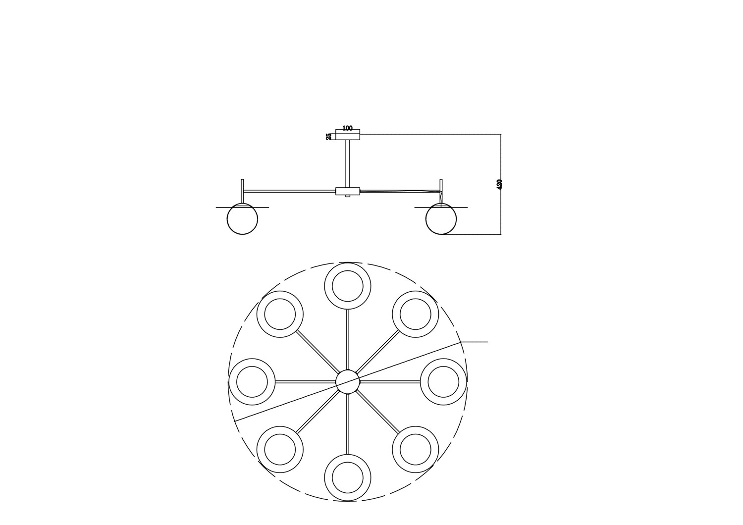 Freya Modern Camelia Подвесной светильник цвет: латунь FR5202PL-08BS