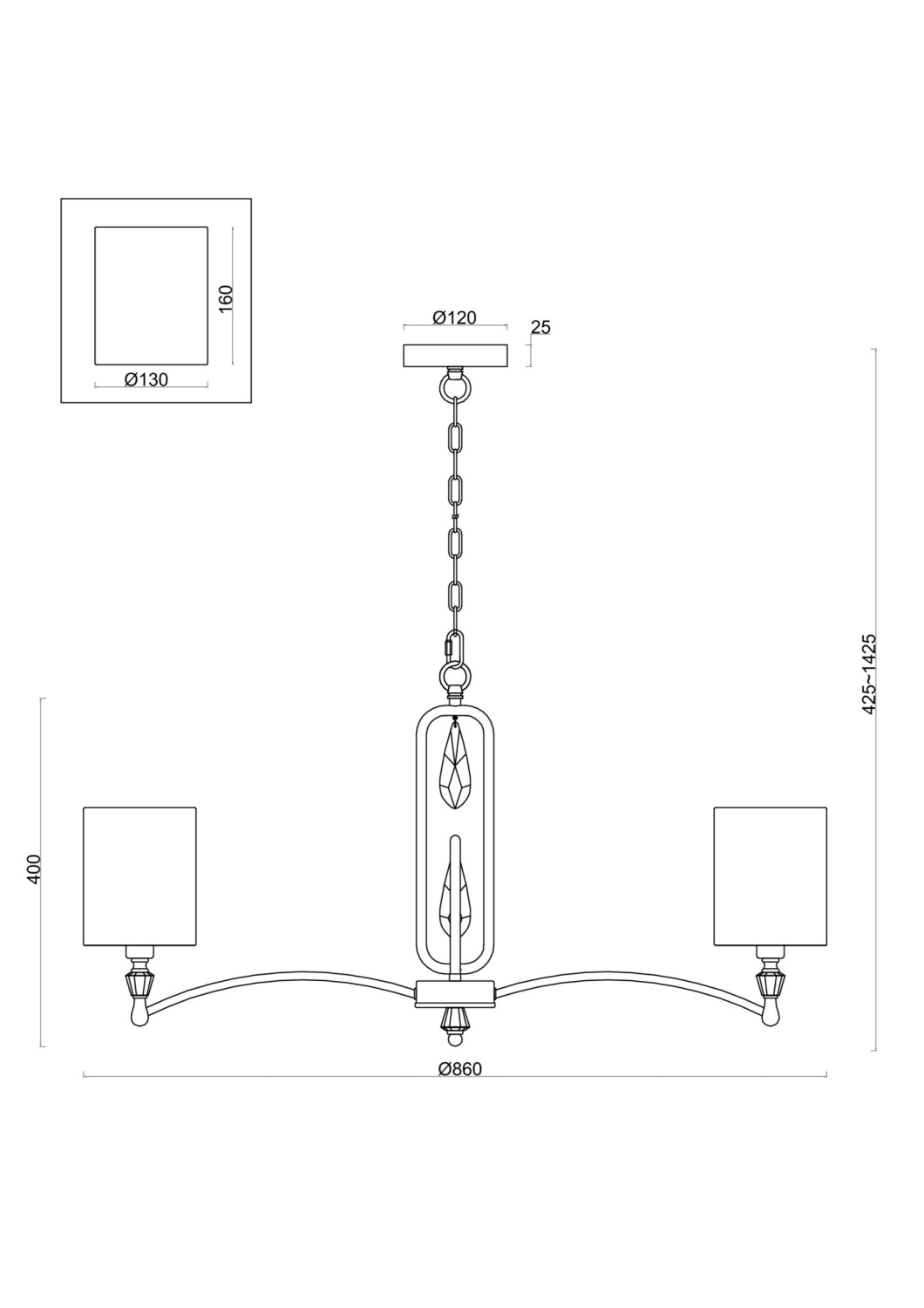 Freya Crystal Riverside Подвесной светильник цвет: никель FR1007PL-08N