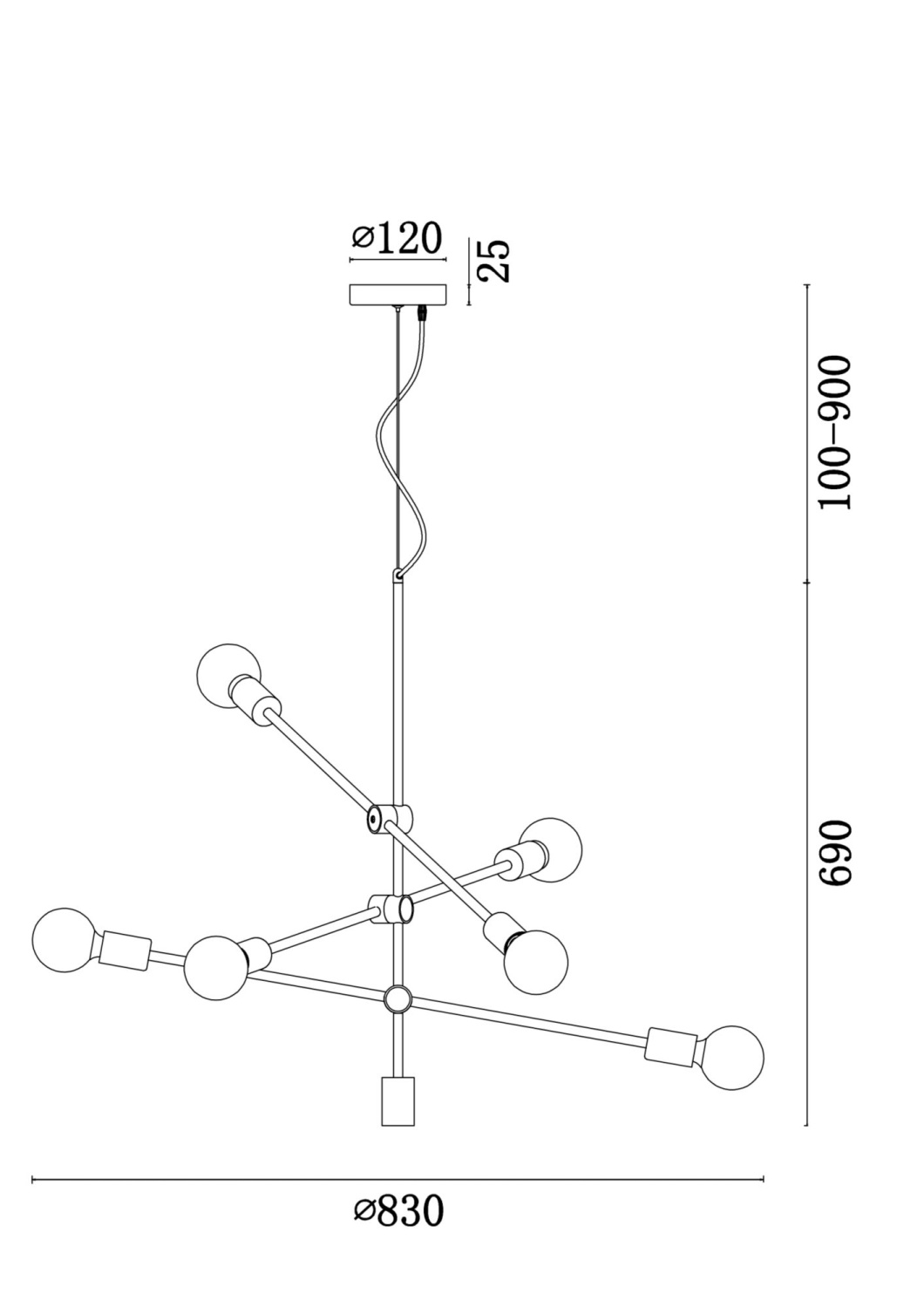 Freya Modern Octavia Подвесной светильник цвет: латунь FR5043PL-06BS