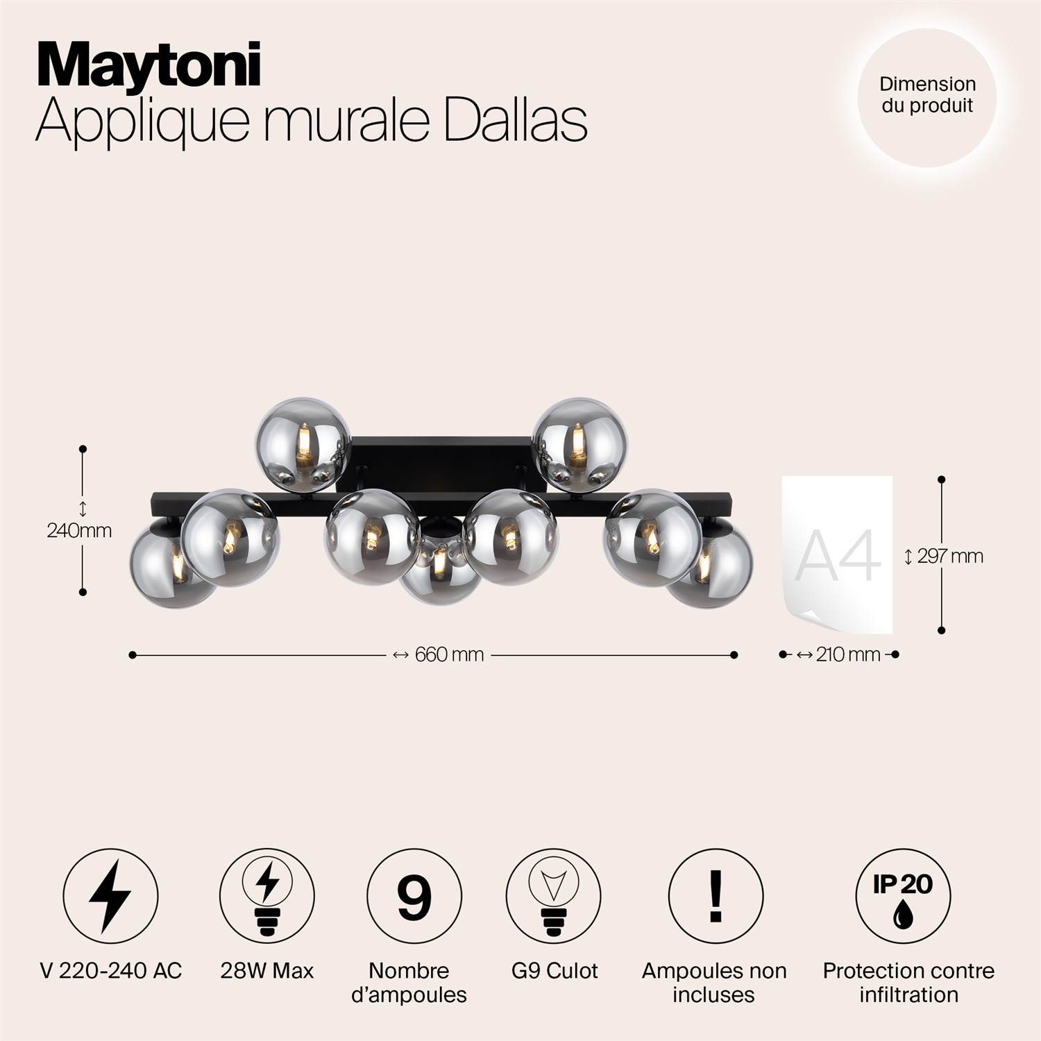 Maytoni Modern Dallas Настенный светильник (бра) цвет: черный MOD547WL-09B