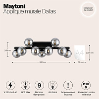 Maytoni Modern Dallas Настенный светильник (бра) цвет: черный MOD547WL-09B