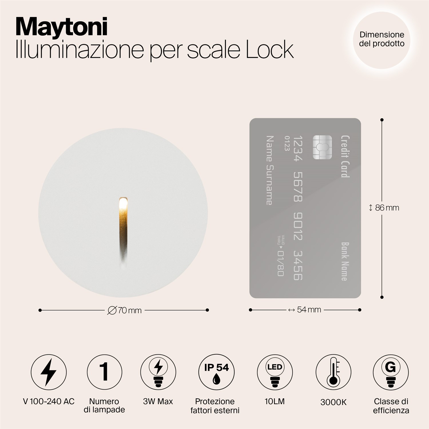 Maytoni Outdoor Lock Подсветка для лестниц цвет: белый O014SL-L3W3K