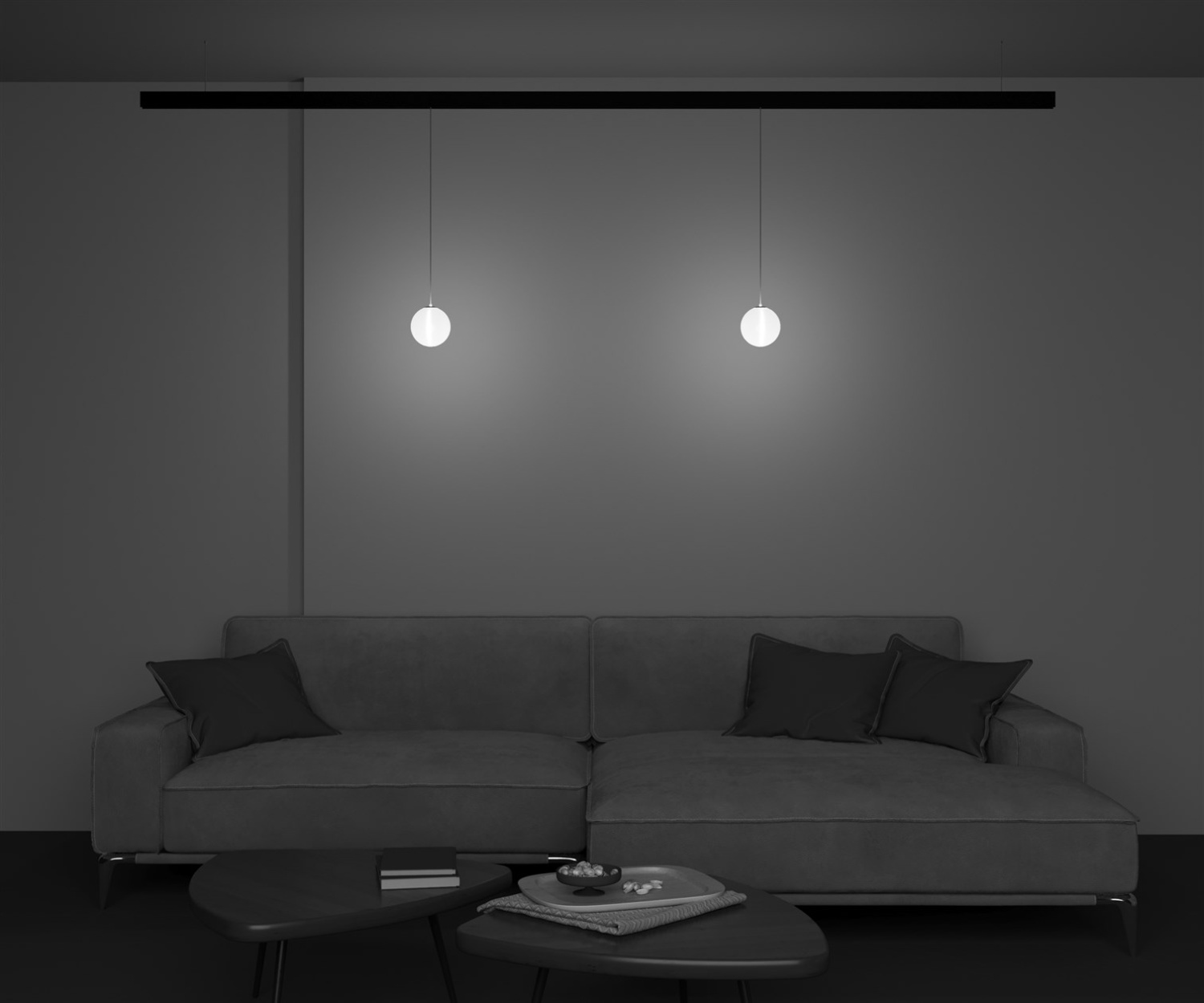 Maytoni Technical Luna Трековый подвесной светильник цвет: черный TR039-2-5W3K