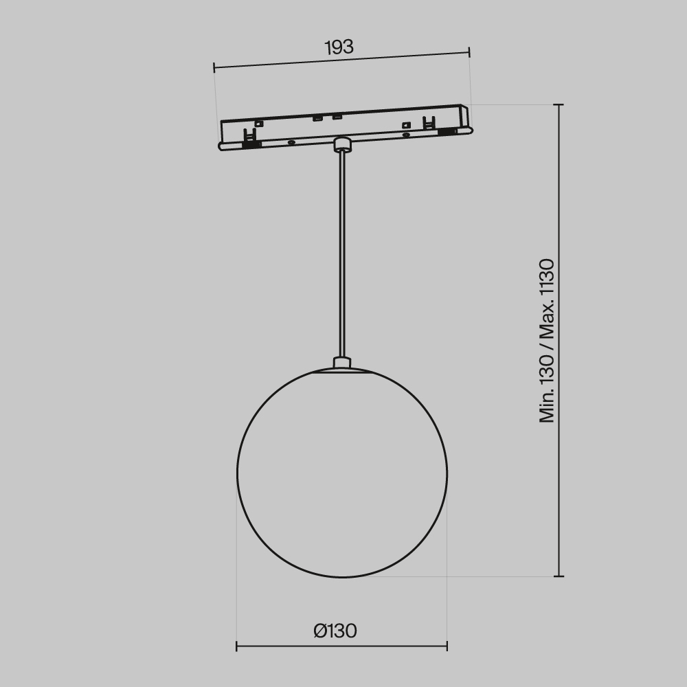 Maytoni Technical Luna Трековый подвесной светильник цвет: черный TR039-2-5W3K