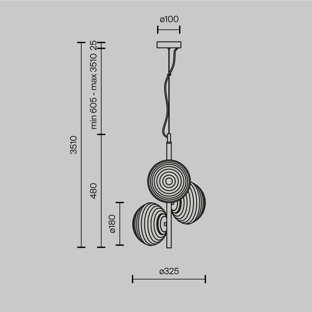 Maytoni Modern Reels Подвесной светильник цвет: черный MOD268PL-03B