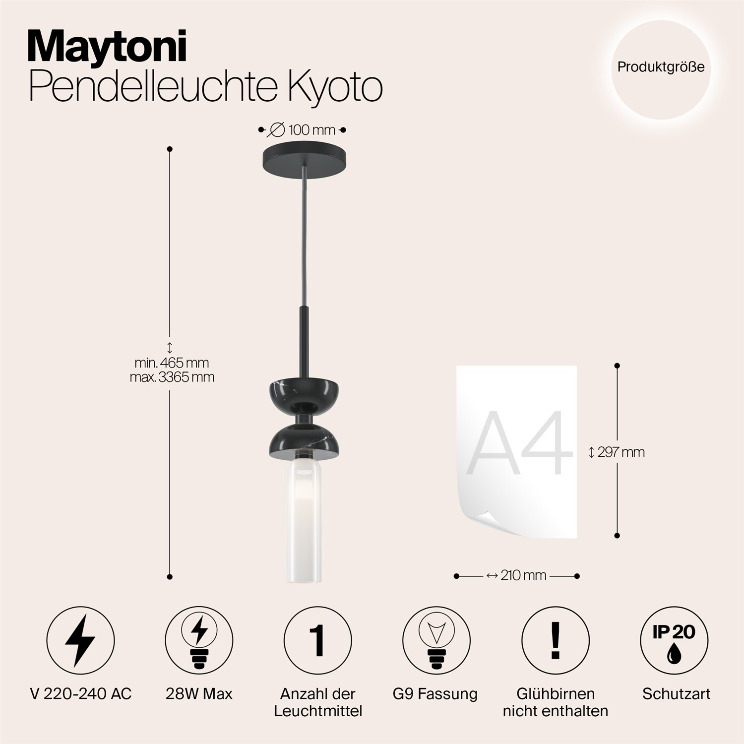 Maytoni Modern Kyoto Подвесной светильник цвет: черный MOD178PL-01B