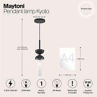 Maytoni Modern Kyoto Подвесной светильник цвет: черный MOD178PL-01B