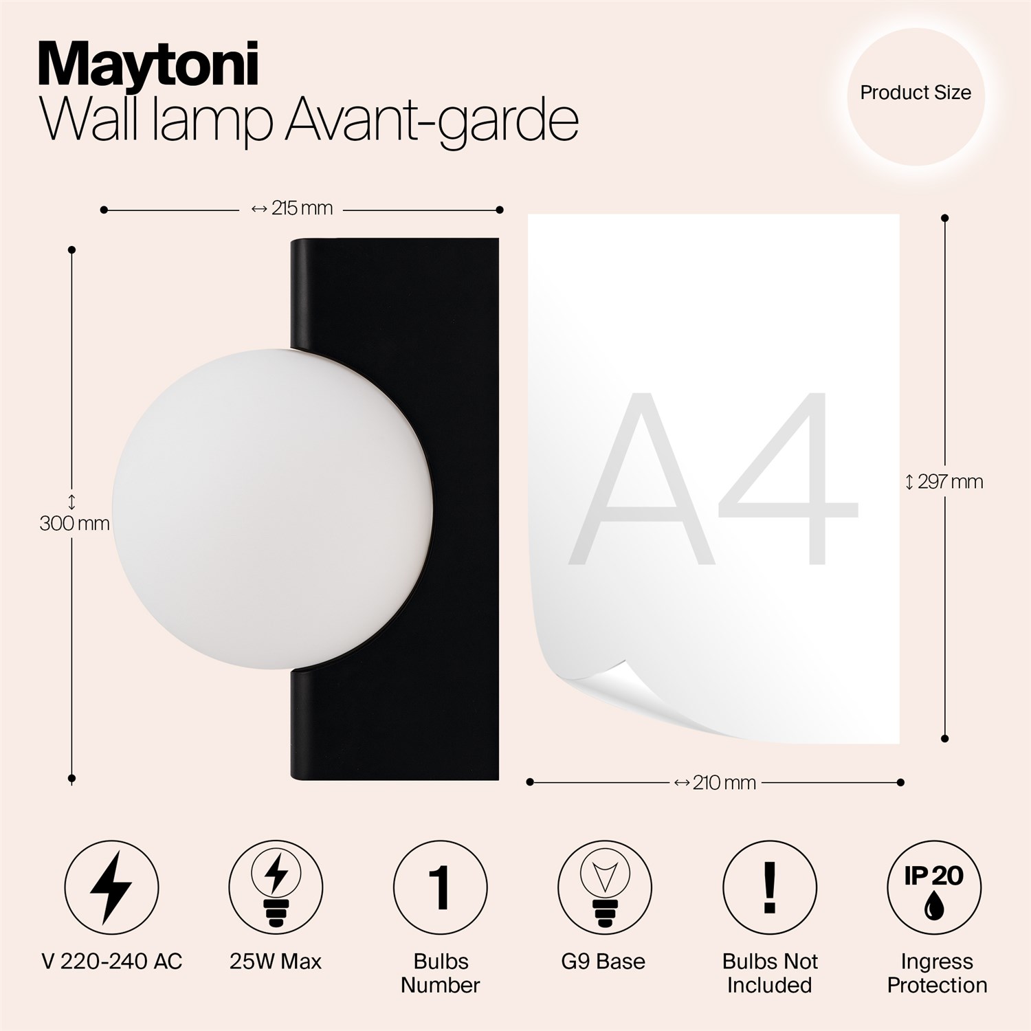 Maytoni Modern Avant-garde Настенный светильник (бра) цвет: черный MOD324WL-01B