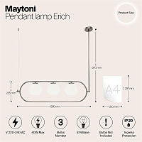 Maytoni Modern Erich Подвесной светильник цвет: никель MOD221PL-03N