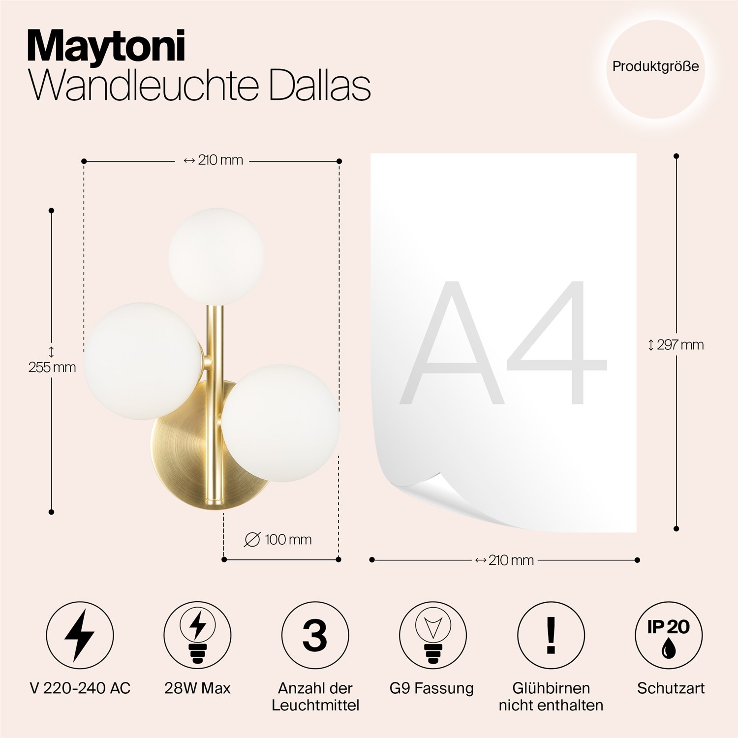 Maytoni Modern Dallas Настенный светильник (бра) цвет: золото MOD545WL-03BS