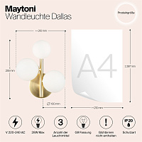 Maytoni Modern Dallas Настенный светильник (бра) цвет: золото MOD545WL-03BS
