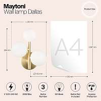 Maytoni Modern Dallas Настенный светильник (бра) цвет: золото MOD545WL-03BS