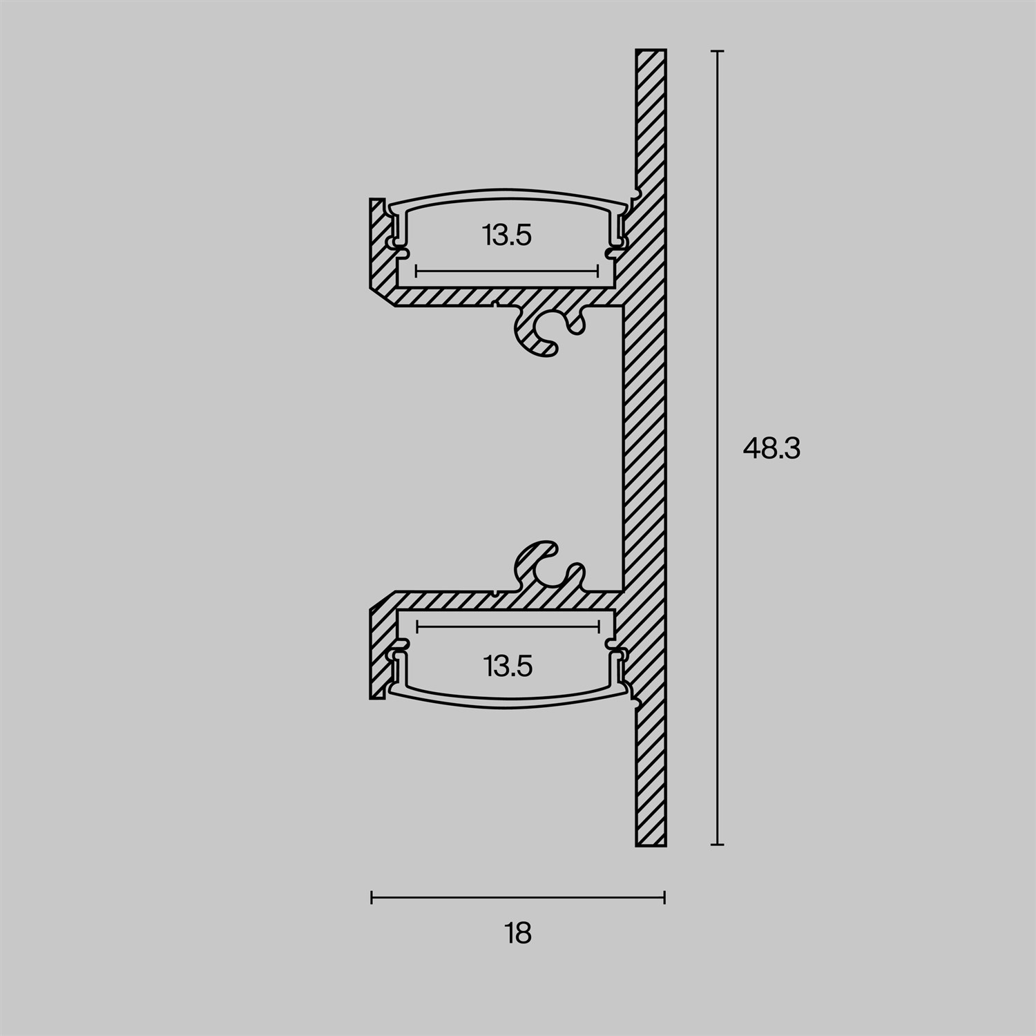 Maytoni Led Strip Профиль ALM-1848-W-2M