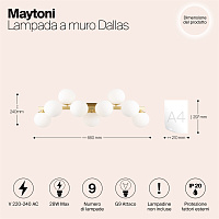 Maytoni Modern Dallas Настенный светильник (бра) цвет: золото MOD547WL-09BS
