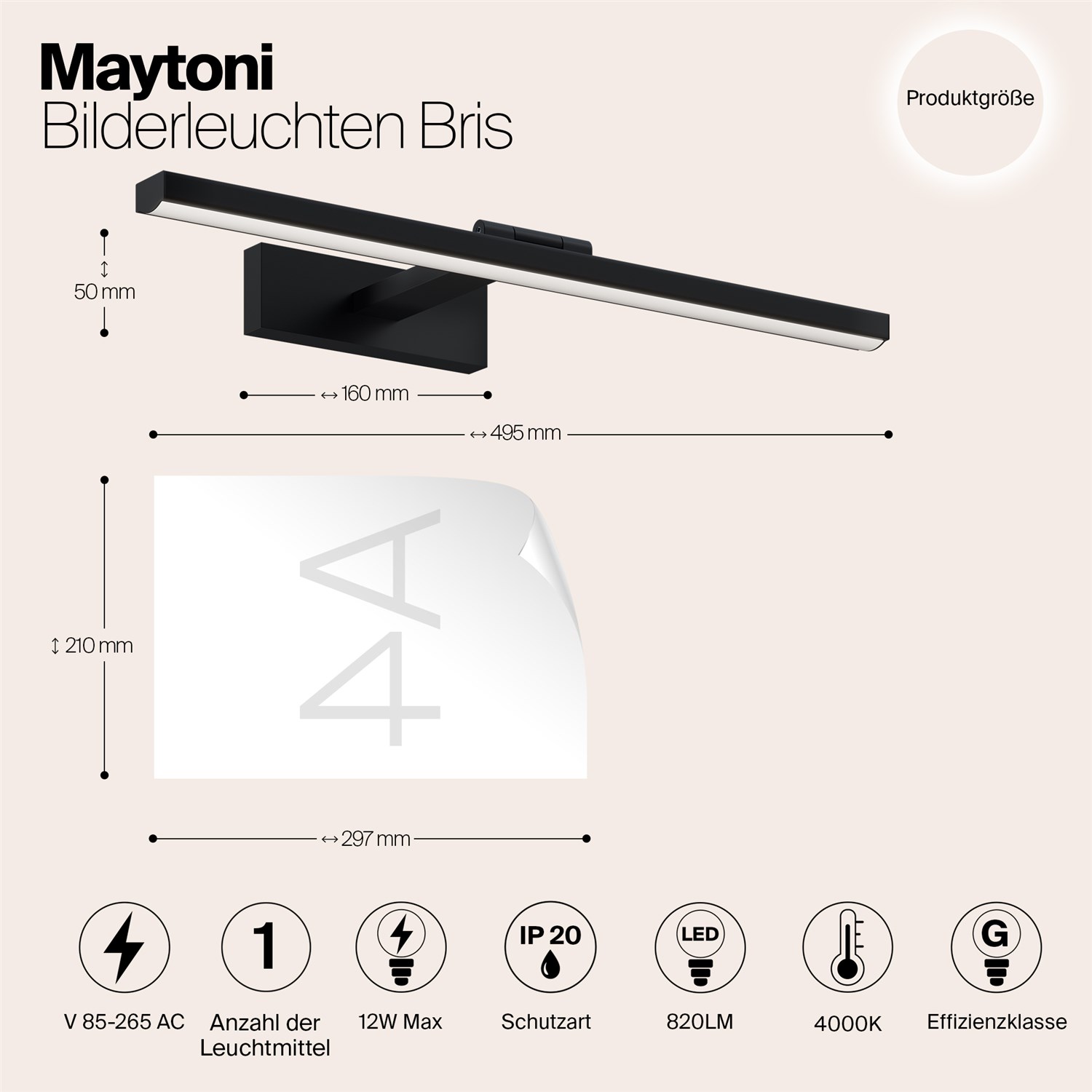 Maytoni Modern Bris Подсветка цвет: черный MIR008WL-L12B4K