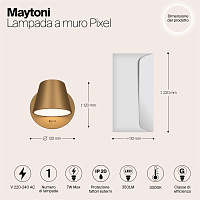 Maytoni Modern Pixel Настенный светильник (бра) цвет: латунь MOD421WL-L6BS3K