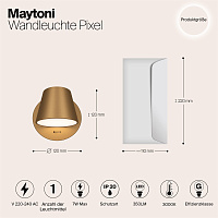 Maytoni Modern Pixel Настенный светильник (бра) цвет: латунь MOD421WL-L6BS3K