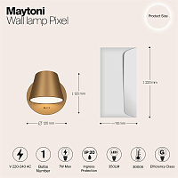 Maytoni Modern Pixel Настенный светильник (бра) цвет: латунь MOD421WL-L6BS3K
