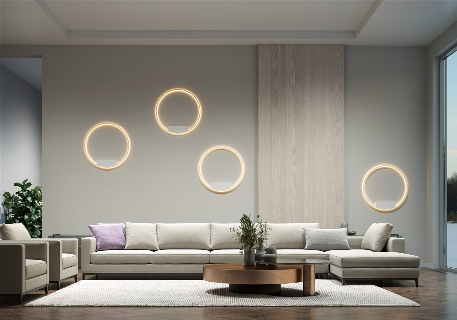 Maytoni Modern Rim Настенный светильник (бра) цвет: белый MOD058WL-L50W4K