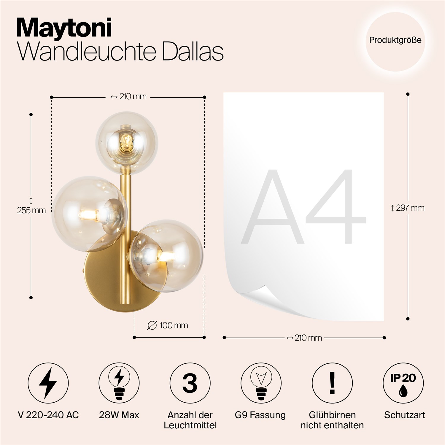 Maytoni Modern Dallas Настенный светильник (бра) цвет: золото MOD545WL-03G