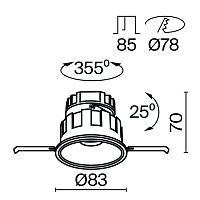Maytoni Technical Wise Встраиваемый светильник цвет: белый DL057-10W3K-W