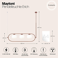 Maytoni Modern Erich Подвесной светильник цвет: латунь MOD221PL-03BS