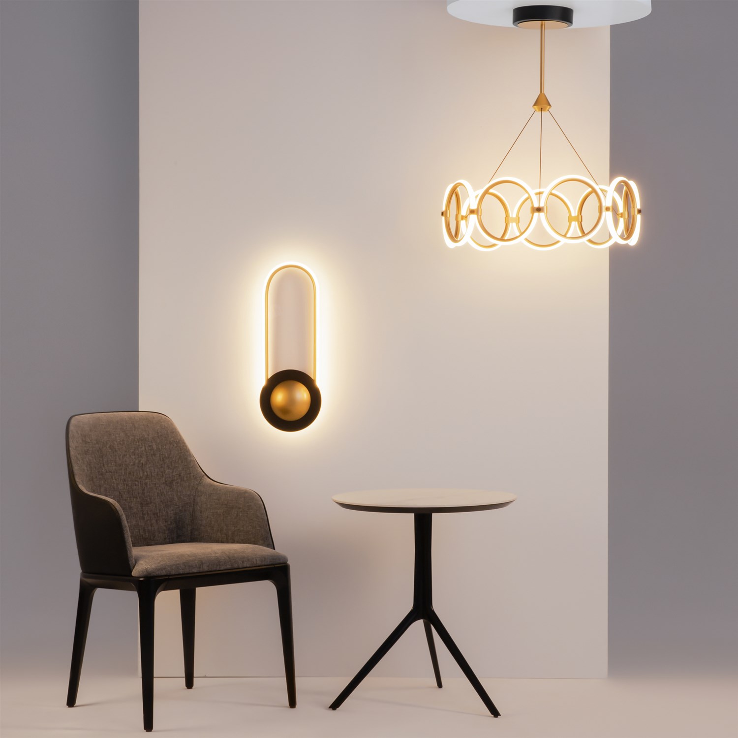 Maytoni Modern Link Подвесной светильник цвет: черный и латунь MOD357PL-L40BS3K