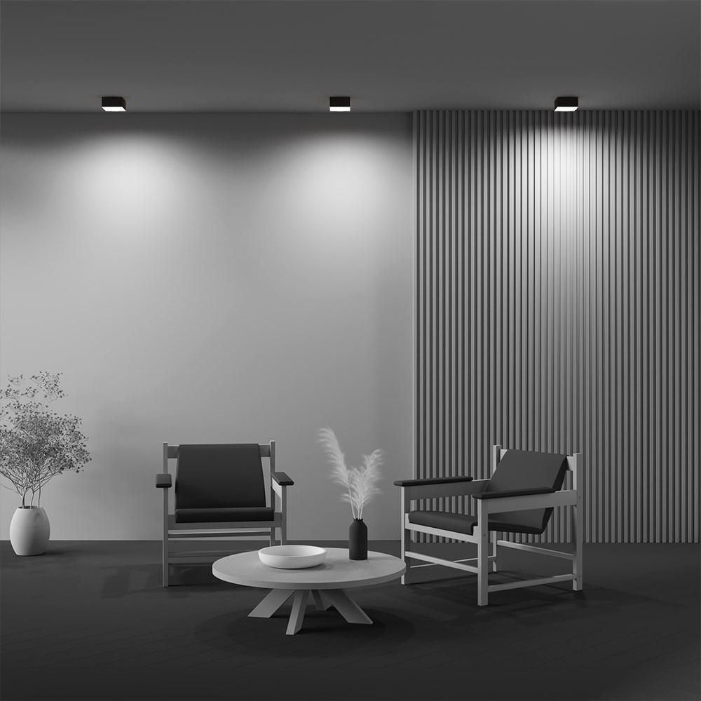 Maytoni Technical Zon Потолочный светильник цвет: черный C032CL-12W4K-SQ-B