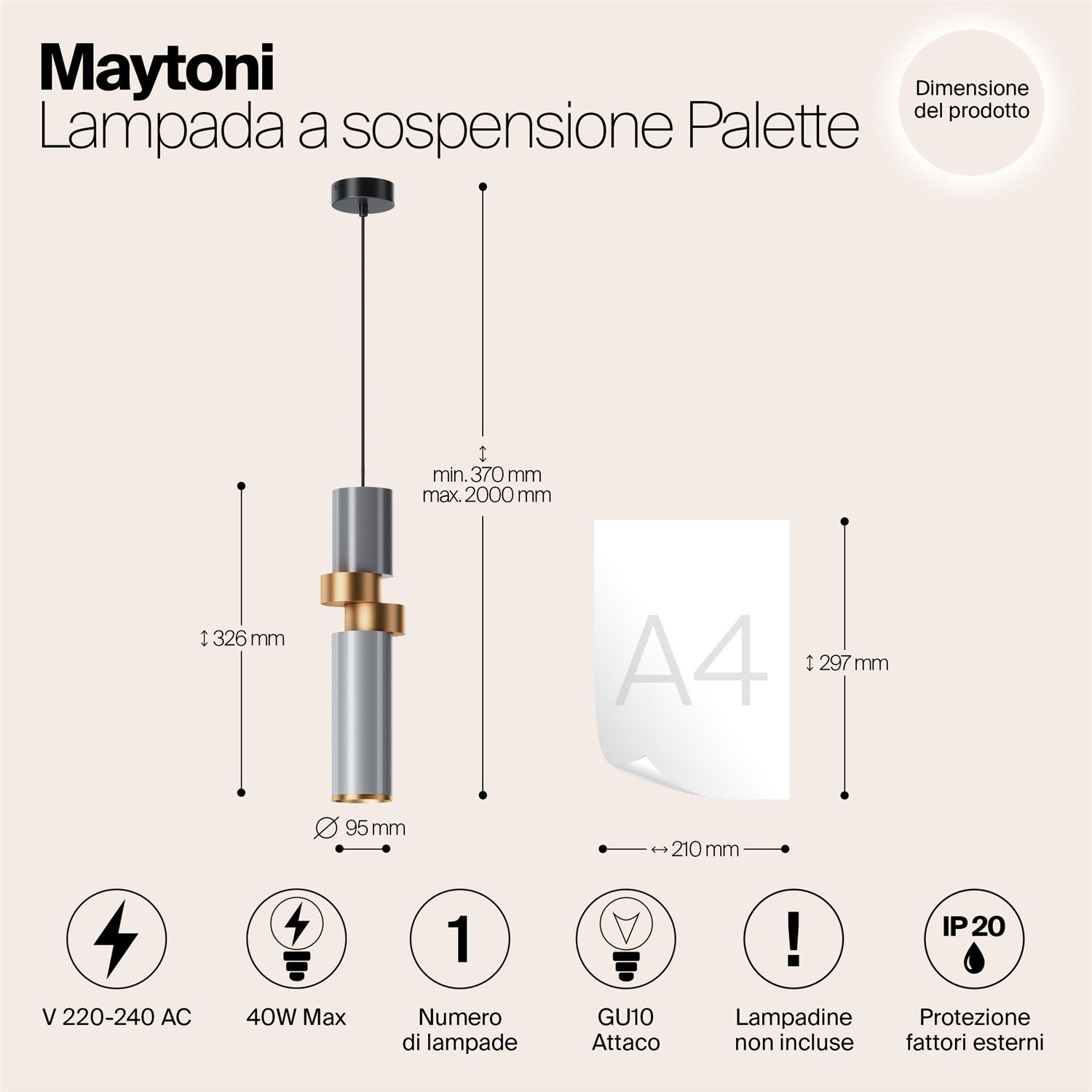 Maytoni Modern Palette Подвесной светильник цвет: черный MOD303PL-01CFL2