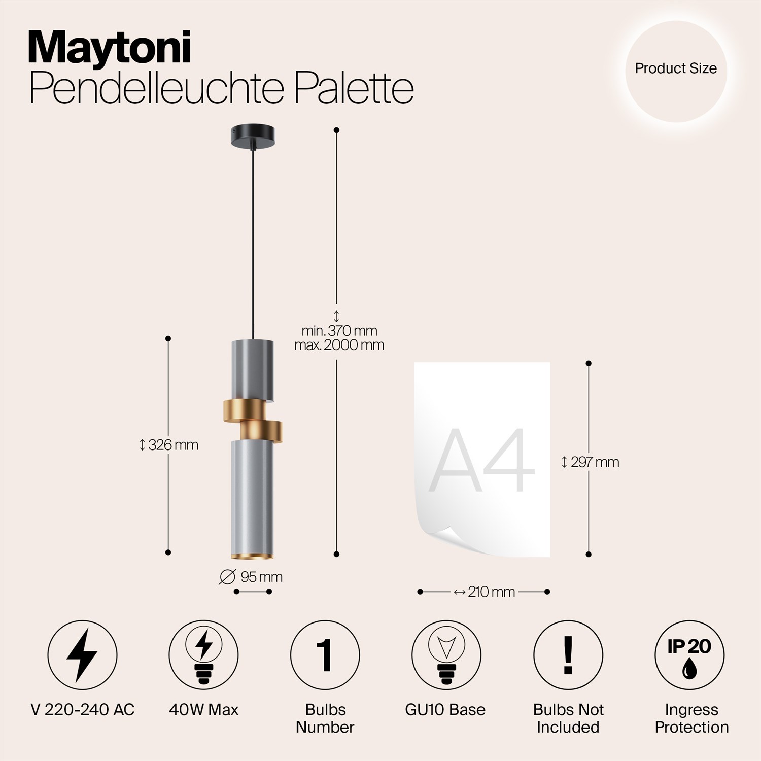 Maytoni Modern Palette Подвесной светильник цвет: черный MOD303PL-01CFL2