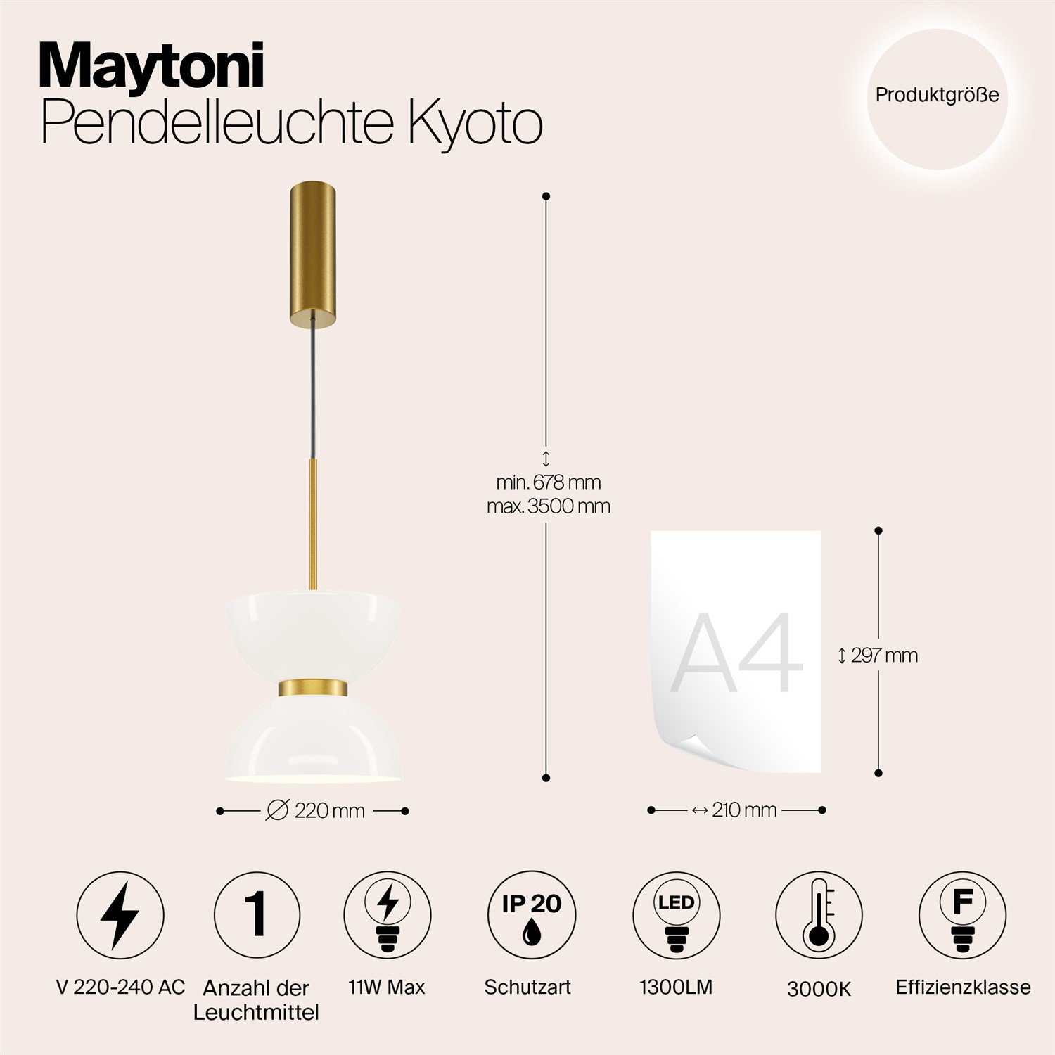 Maytoni Modern Kyoto Подвесной светильник цвет: золото MOD178PL-L11G3K