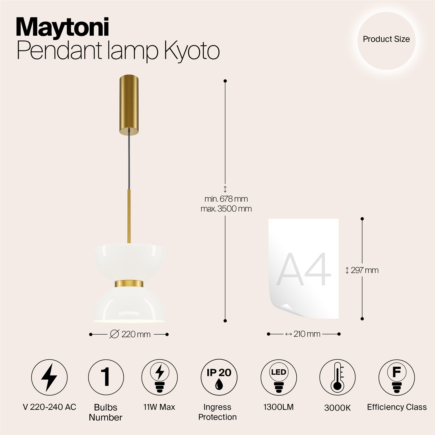 Maytoni Modern Kyoto Подвесной светильник цвет: золото MOD178PL-L11G3K