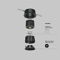 Maytoni Technical Wise Встраиваемый светильник цвет: черный DL057-7W4K-B