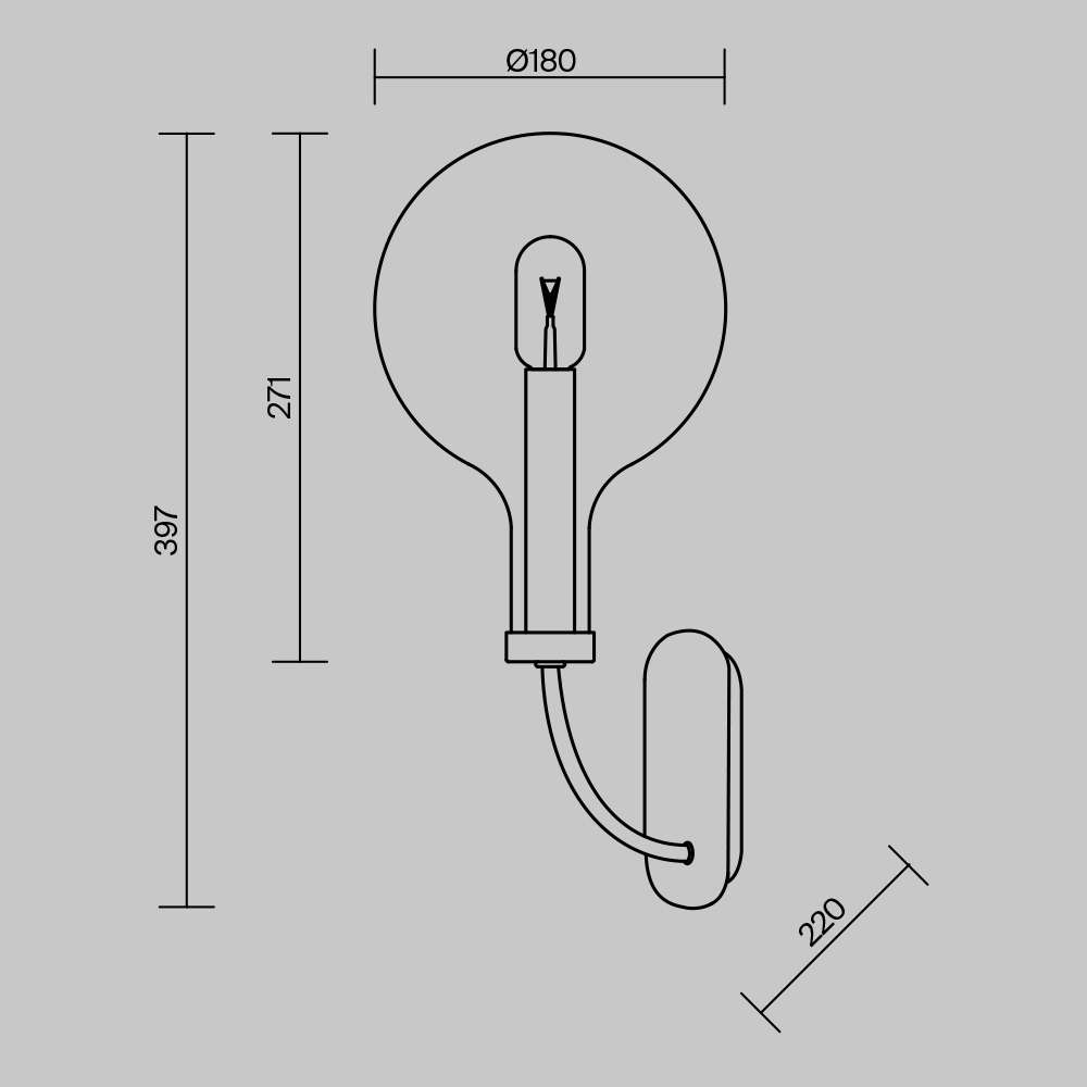 Maytoni Modern Status Настенный светильник (бра) цвет: черный MOD333WL-01B