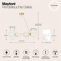 Maytoni Modern Dallas Подвесной светильник цвет: золото MOD545PL-11BS