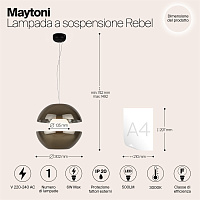 Maytoni Modern Rebel Подвесной светильник цвет: черный MOD322PL-L6G3K