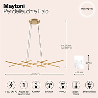 Maytoni Modern Halo Подвесной светильник цвет: латунь MOD244PL-L50BSK